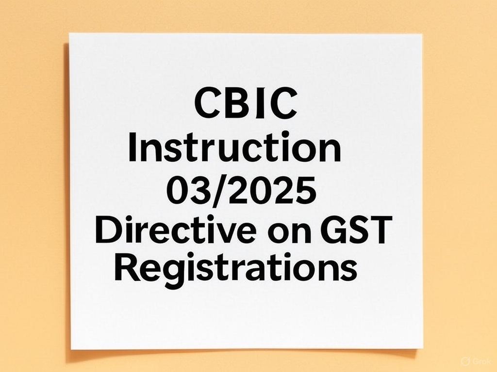CBIC Issues New Instructions on GST Registration Processing – Instruction No. 03/2025-GST